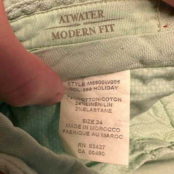 Ballin Linen Blend Mint Green Atwater Modern Fit Pants Size 34x33 - Picture 4 of 7